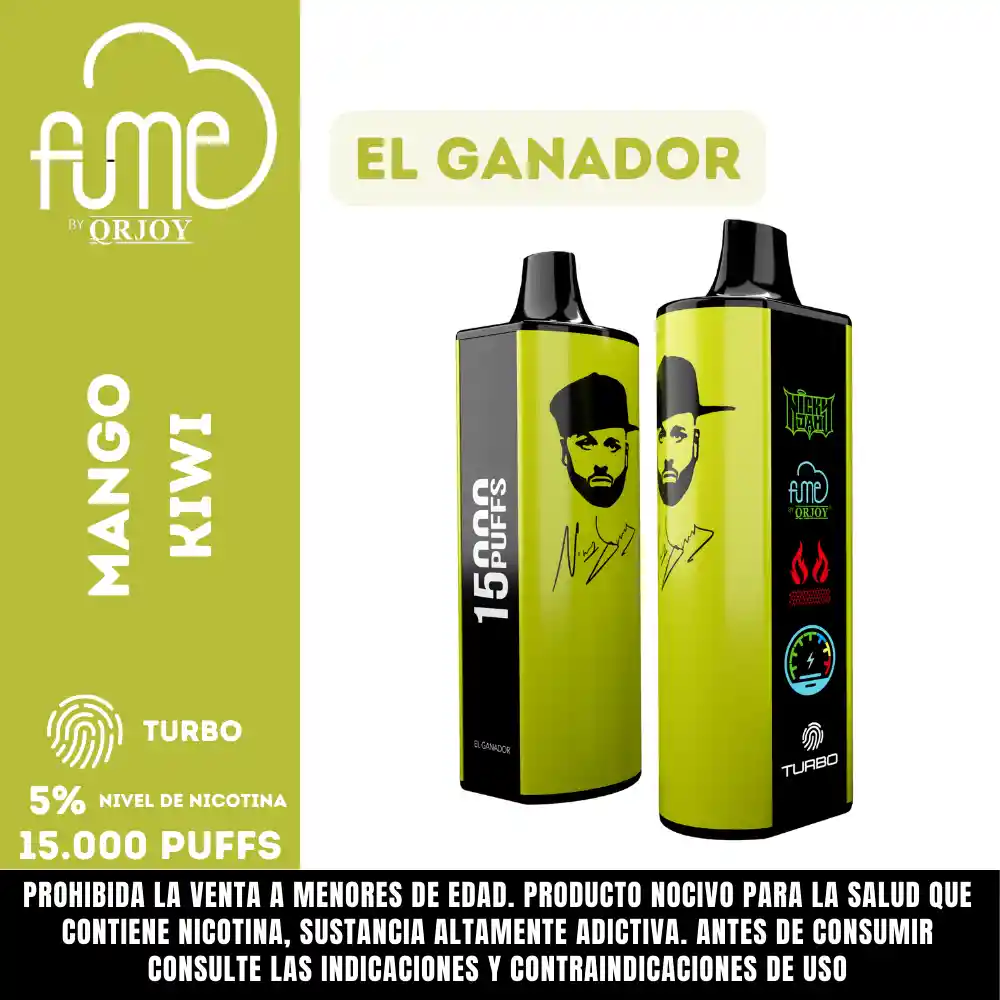 Vape Fume Nicky Jam El Ganador 15000 Puffs 5%