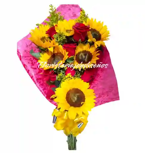 Bouquets Girasoles Y Rosas