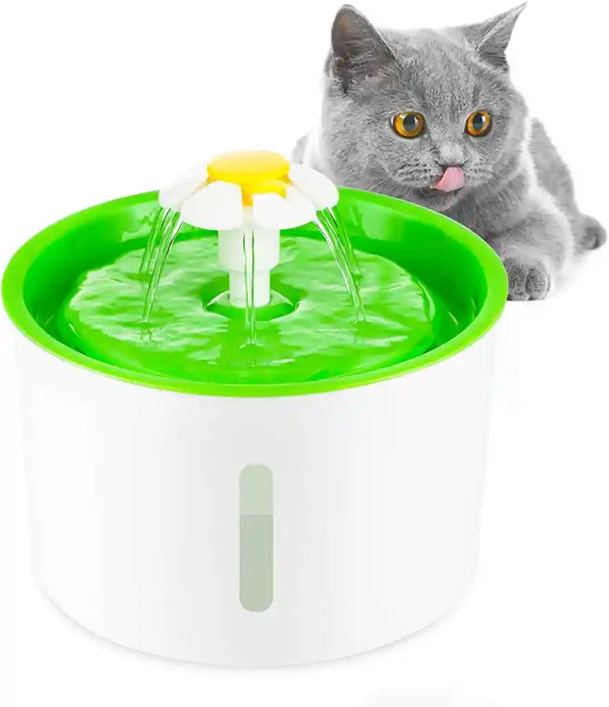 Fuente De Agua Redonda Para Gatos 1,6 Lt Azul O Naranja