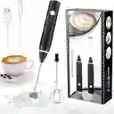 Mezclador Eléctrico Batidor Recargable Espumador, Carga Usb Color Negro