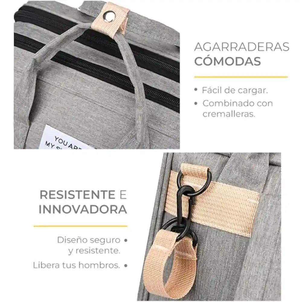 Pañalera Con Cambiador Para Bebe Multifuncional Impermeable