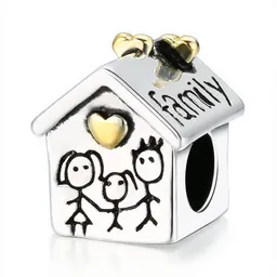 Charm Dije Mujer Casa Hogar Familia Fabricado En Plata 925