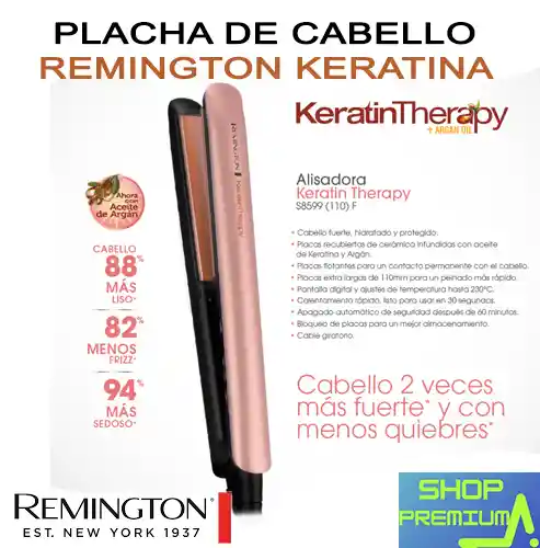 Plancha Profesional Remington Keratina Y Aceite De Argan