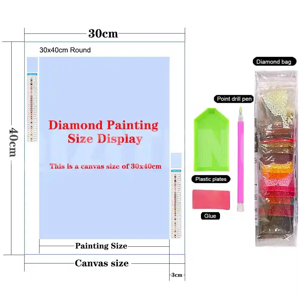 Kit Pintura Diamantes 5d Para Bricolaje Paisaje 5 40x30 Cm