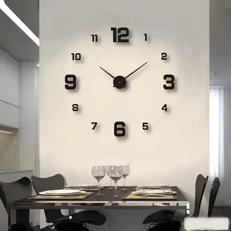 Reloj De Pared 3d Diseño Moderno Gris Silencioso Oferta