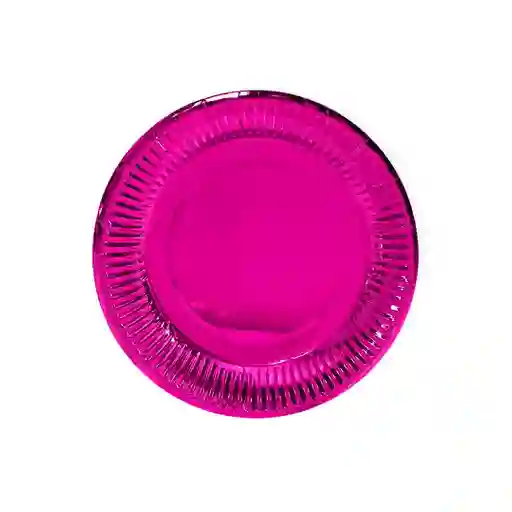 Plato Metalizado Fucsia 7" 18 Cm X 10 Unidades