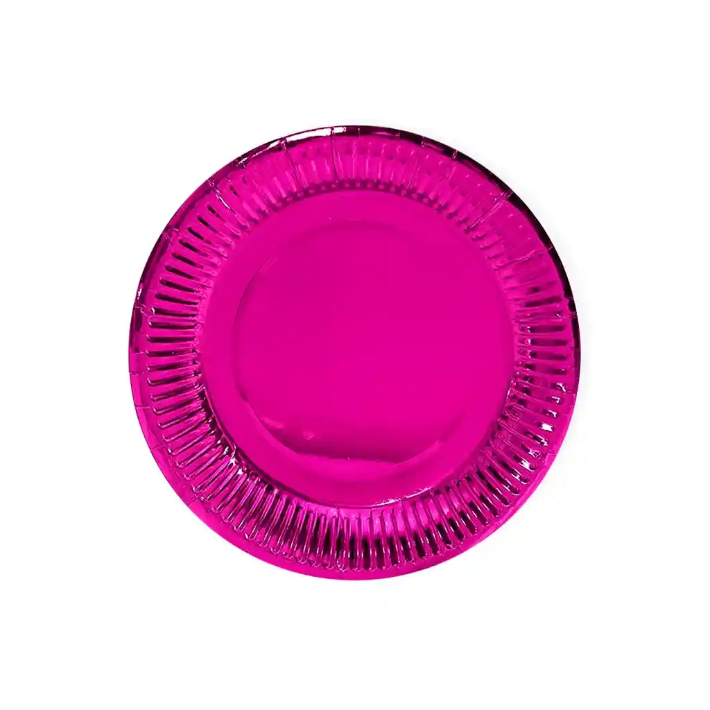 Plato Metalizado Fucsia 7" 18 Cm X 10 Unidades