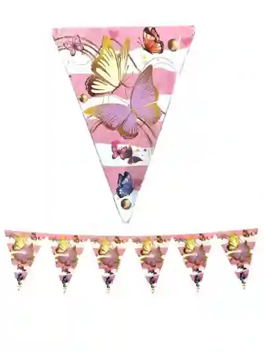 Banderines Para Fiesta Motivo Mariposas