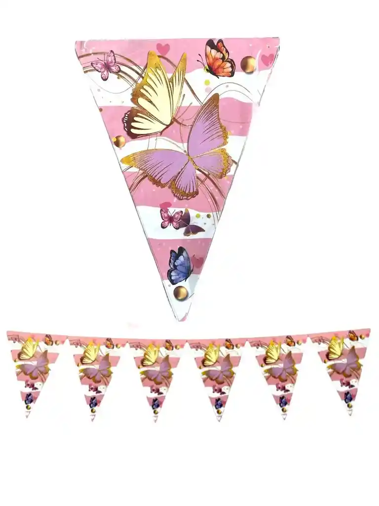 Banderines Para Fiesta Motivo Mariposas