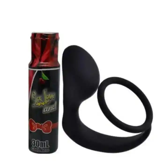 Kit Masajeador Estimulador Prostatico Anillo + Lubricante Anal Sex Love *30 Ml