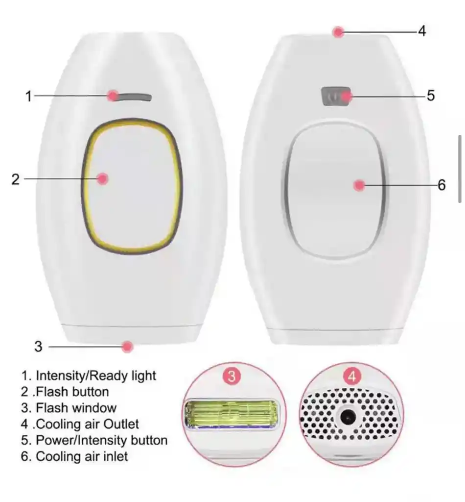 Depiladora Laser Permanente Ipl Indoloro 500.000 Pulsos					