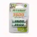 Pilas Recargables Aa X2 De Alta Capacidad Ironbat 3600 Mah