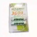Pilas Recargables Aa X2 De Alta Capacidad Ironbat 3600 Mah