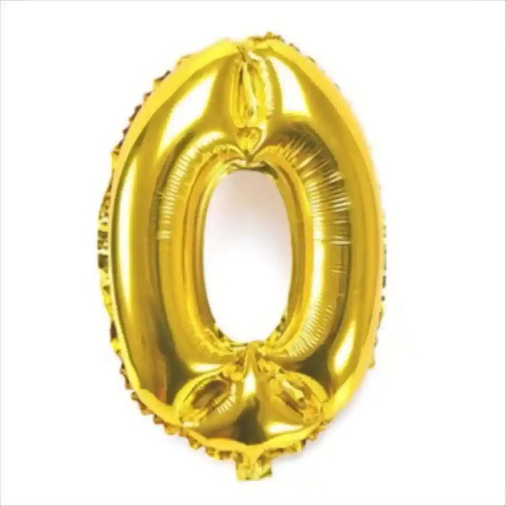 Numero 0 Inflable Metalizado Dorado 16"