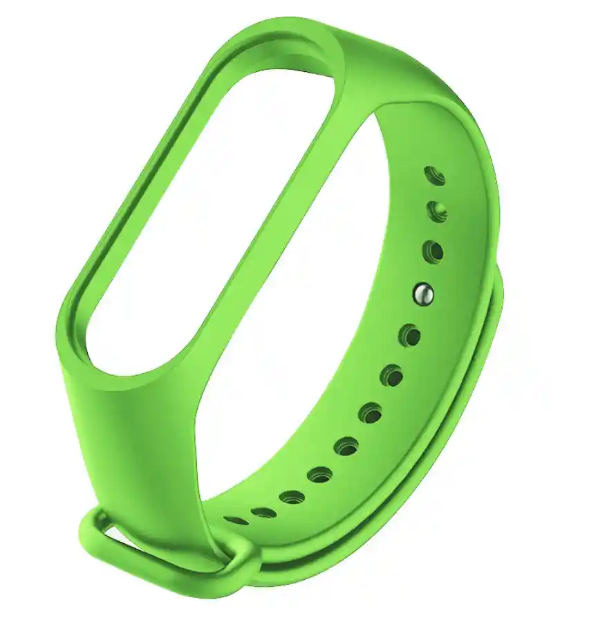 Correa Banda Manilla Pulso En Silicona Para Xiaomi Mi Band 5/6/7 Verde Lima