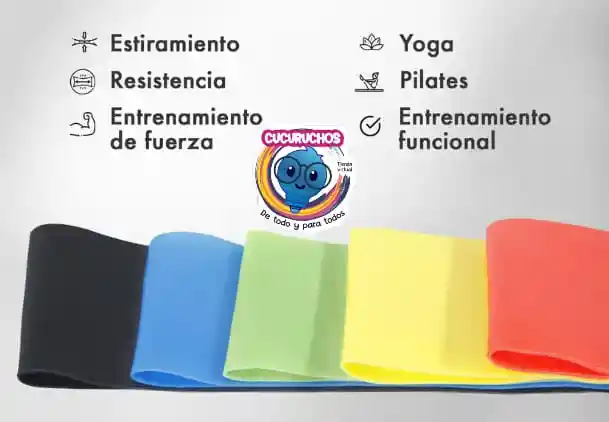 Kit Bandas Elásticas Ejercicio Resistencia X5 Uni