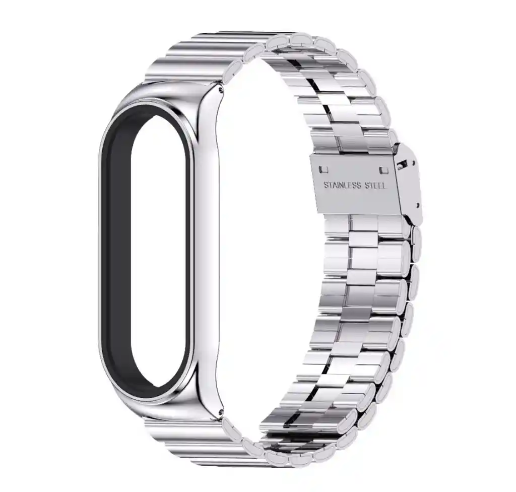 Pulso Manilla Correa Metalica Para Xiaomi Mi Band 3, 4, 5, 6 Plateado