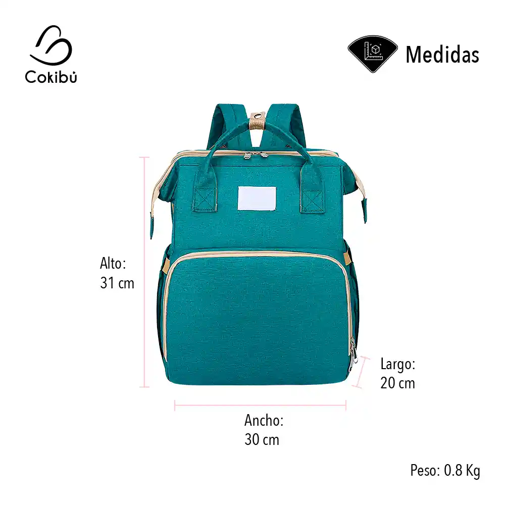 Pañalera Morral 3 En 1 Color Verde