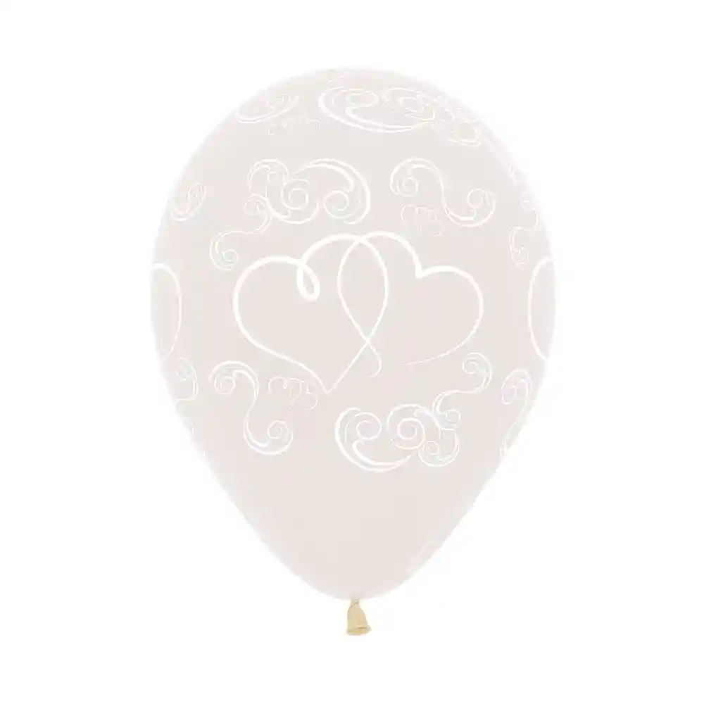 Globos Fashion Cristal Corazones Cruzados R12 X 50 Unidades Sempertex