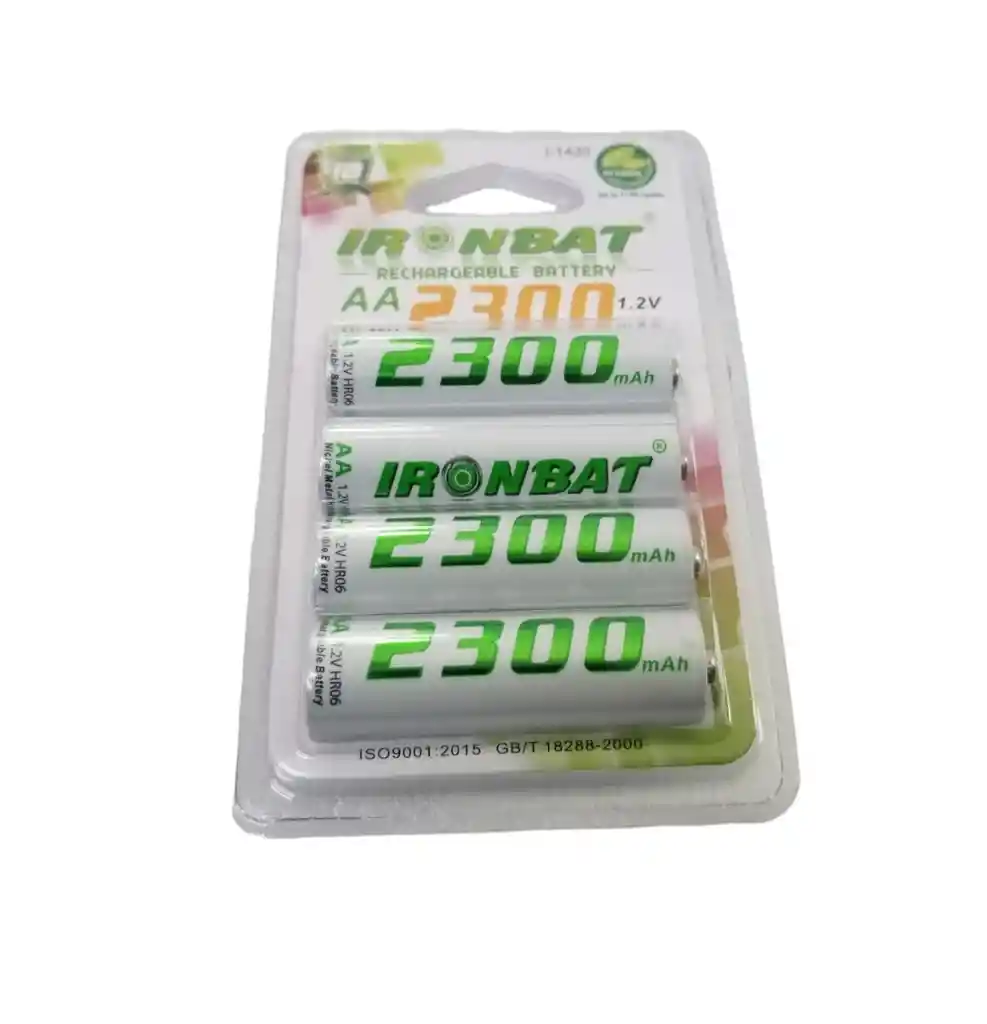 Pilas Recargables Aa X4 2300 Mah De Alta Capacidad Ironbat