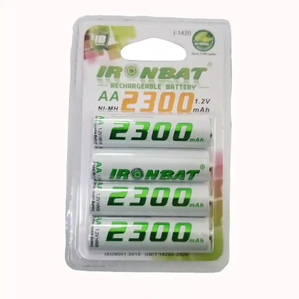 Pilas Recargables Aa X4 2300 Mah De Alta Capacidad Ironbat