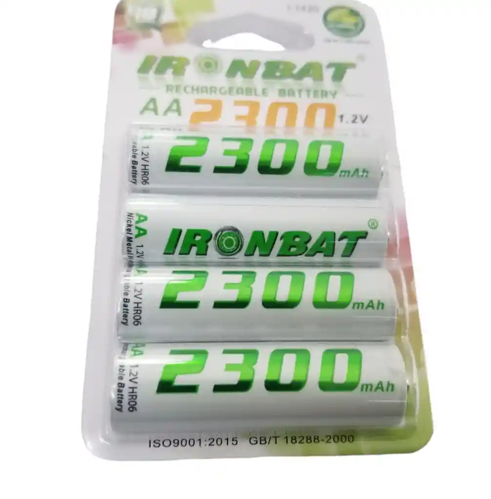 Pilas Recargables Aa X4 2300 Mah De Alta Capacidad Ironbat