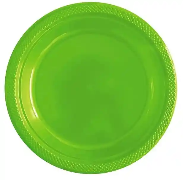 Plato Sempertex Plastico Verde Lima Deluxe Grande 9" 23 Cm X 10