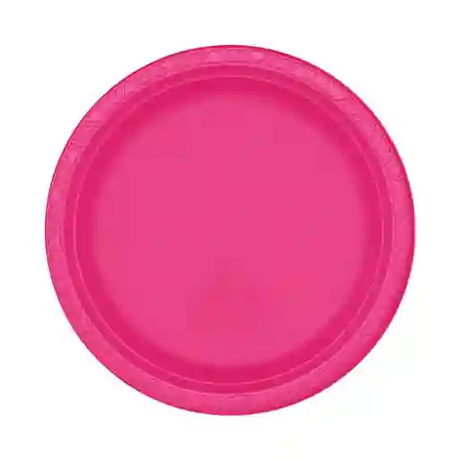 Plato Sempertex Desechable Deluxe Plastico Fucsia Grande 9" 23 Cm X 10