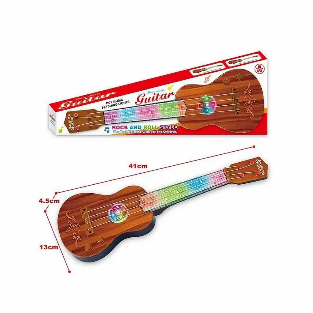 Guitarra Unisex Juguete Luces + Sonido Regalo + Baterias