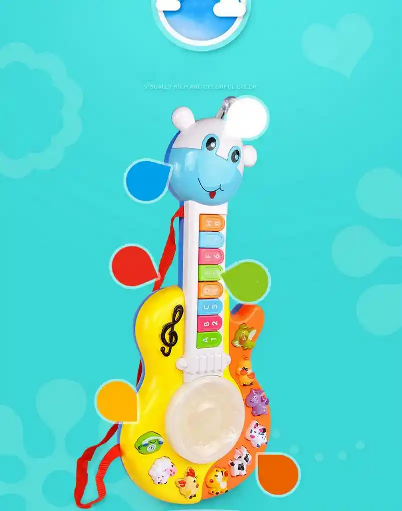 Guitarra Musical Didactica Para Bebe Con Luces Y Sonidos