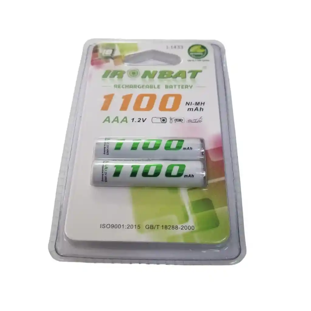 Pilas Recargables Aaa X2 1100 Mah De Alta Capacidad Ironbat