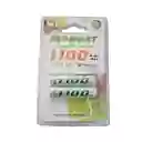 Pilas Recargables Aaa X2 1100 Mah De Alta Capacidad Ironbat
