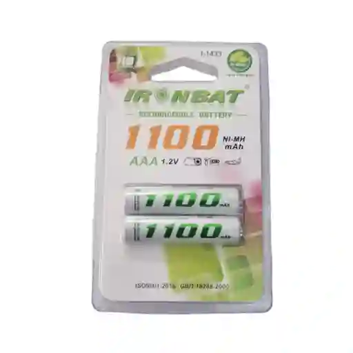 Pilas Recargables Aaa X2 1100 Mah De Alta Capacidad Ironbat