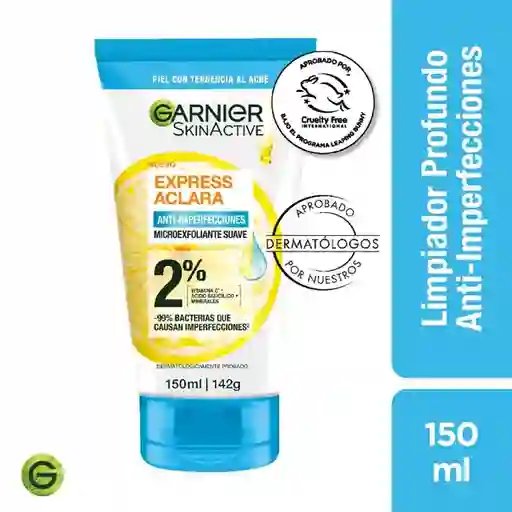 Limpiador Exfoliante Garnier Anti-imperfecciones Express Aclara 150 Ml