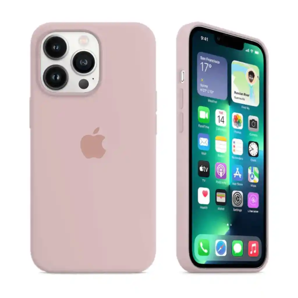 Combo Silicone Case + Vidrio Blindado Iphone X/xs (palo Rosa)