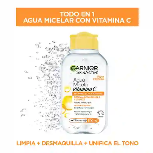 Agua Micelar Garnier Express Aclaratono Uniforme Con Vitamina C 100 Ml