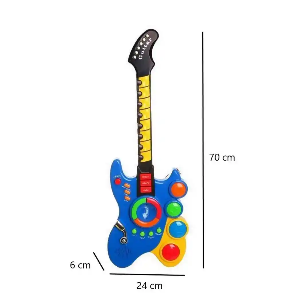 Guitarra Juguete Luces Y Sonido Niños Regalo + Baterias