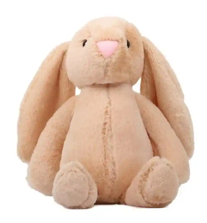 Peluche De Conejo Kawaii Orejas Largas Cafe 25cm