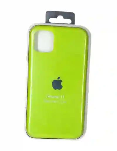 Combo Estuche Silicona (verde Limón) Iphone 11 + Vidrio 4d