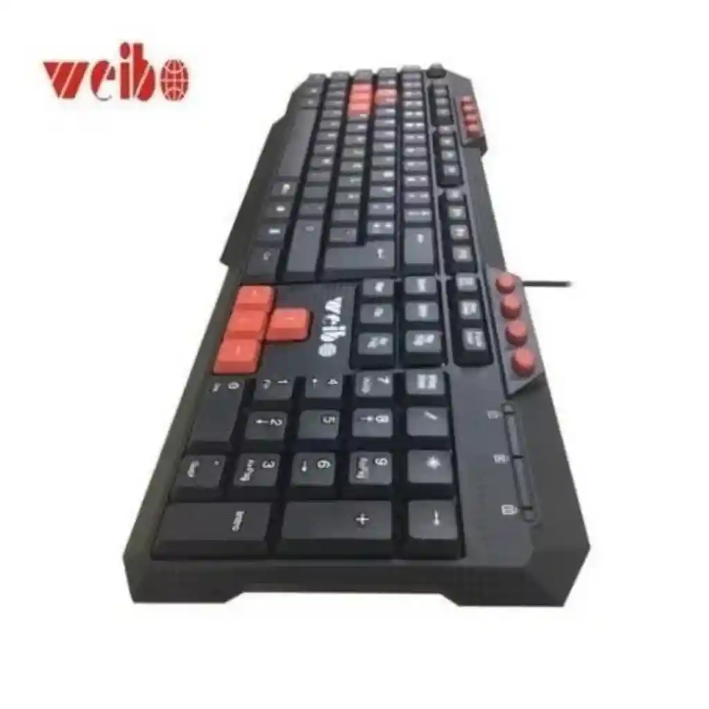 Teclado Gamer Usb Ergonómico Botones Multimedia Letra Ñ Weibo Fc-536