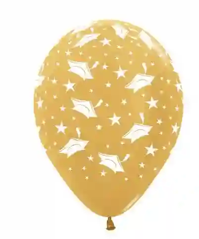 R-12 Globos Bombas Infinity Feliz Grado Con Estrellas Dorado X12 Globos