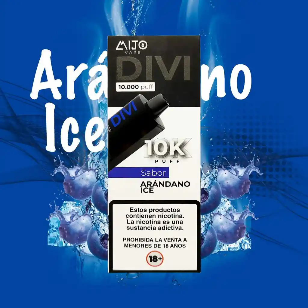 Mijo Vape Divi 10.000 Puffs Arandano Ice 50mg Nic.