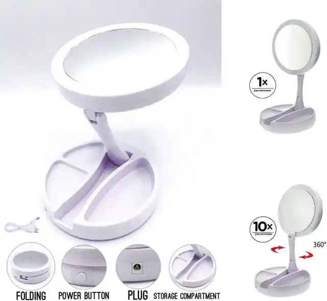 Espejo My Fold Jin Ge Con Aumento Y Luz