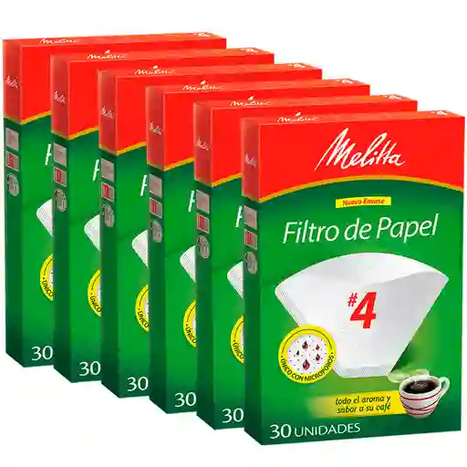 Filtros Melitta Tamaño #4 (180 Unidades)