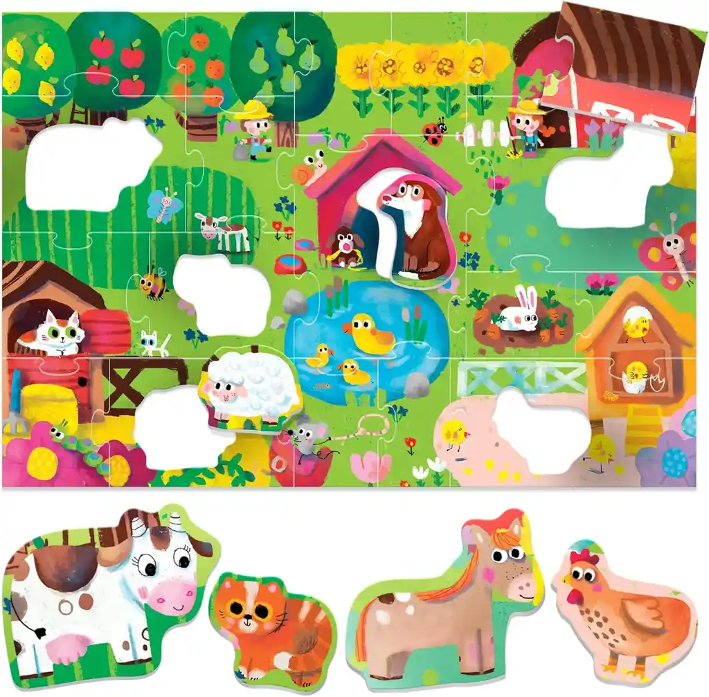Rompecabezas Motricidad De La Granja Para Niños