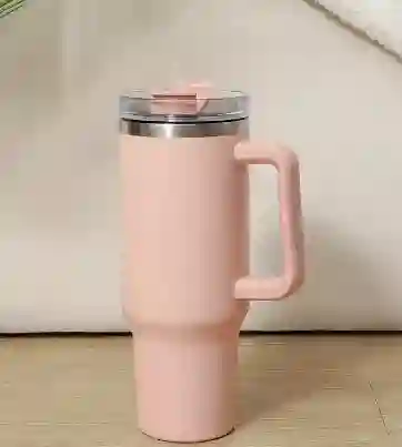 Vaso Térmico De Acero Inoxidable Aislado De 40oz Color Rosado - Amor Y Amistad