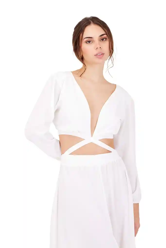 Vestido Largo Reverie Marfil L Mercedes Campuzano