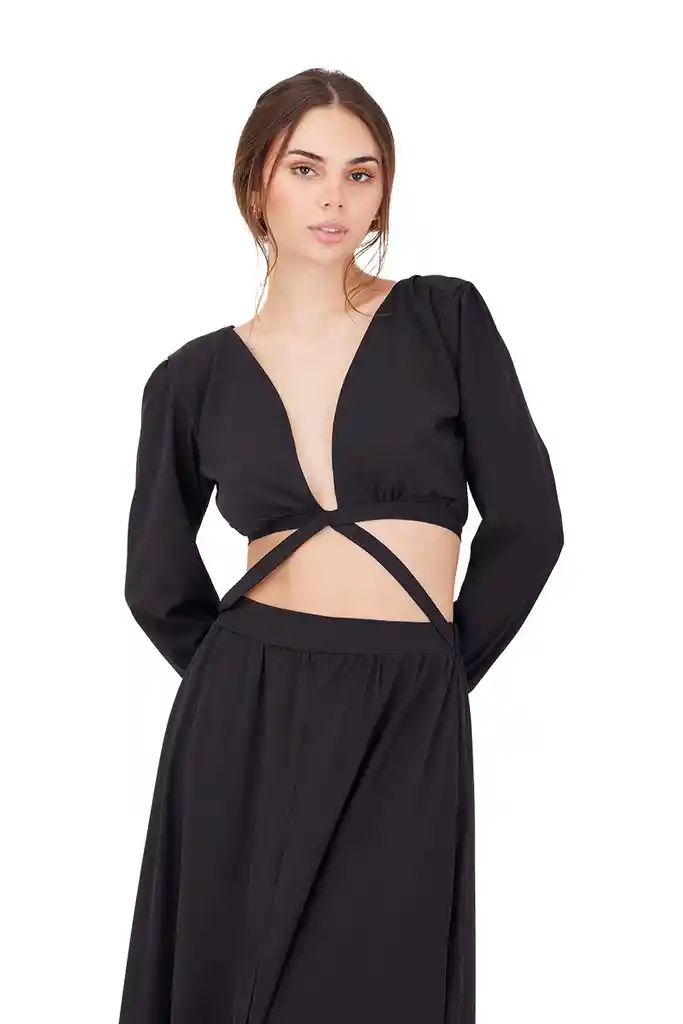 Vestido Largo Reverie Negro S Mercedes Campuzano