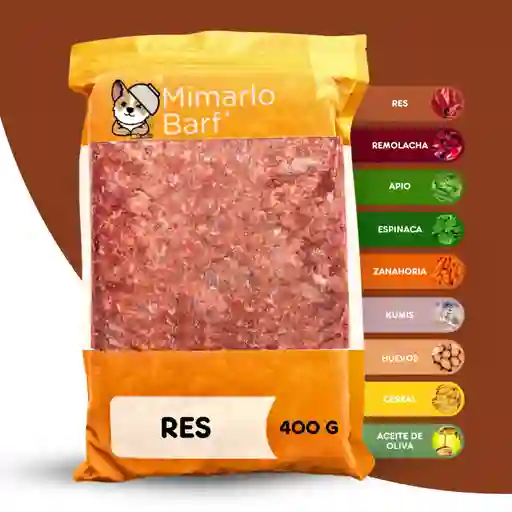 Dieta Barf De Res 🥩 400g Para Perro - Mimarlo Barf