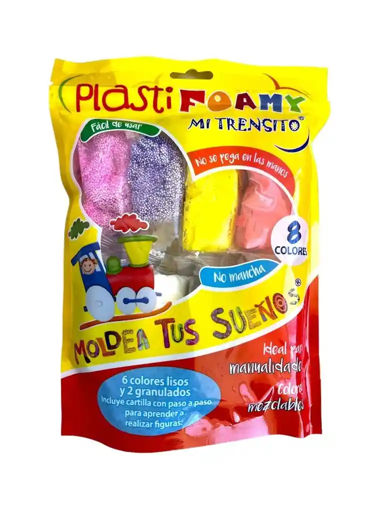 Masa Plasti Foamy Moldeable Mi Trensito X Colores